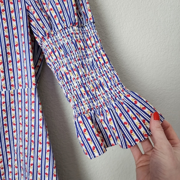 LAURA ASHLEY x‎ URBAN OUTFITTERS Maisy Mini Dress Smocked sleeve micro floral S - Picture 8 of 9